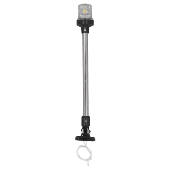 Falleo Clearance LED Anchor Navigation Light 18 Inch Marine All Round Boat Stern White Light 12 Or 24V 3W with 2 Nautical Mile Visibility
