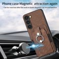 thumbnail image 6 of Compatible with Samsung Galaxy S21 Plus, Classic Card Slots 360 Rotating Finger Ring Kickstand PU Leather + TPU Frame Magnetic Closure Back Case Cover for Samsung Galaxy S21 Plus, Brown, 6 of 12