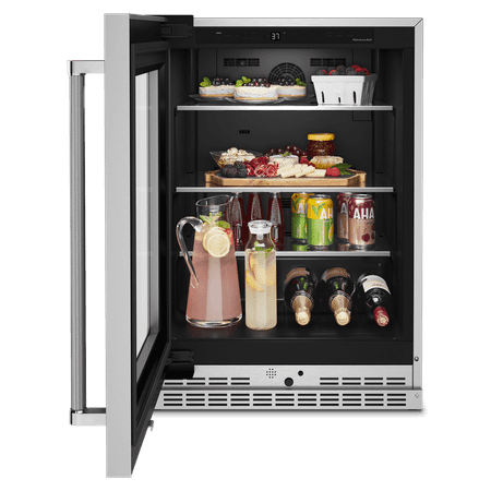 KitchenAid - 5.2 Cu. Ft. Built-In Mini Fridge - Stainless Steel