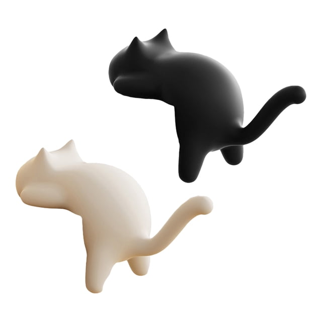 Ganchos para escritorio con forma de gato, sin taladro, organizadores de escritorio para llaves, bolsos y auriculares.