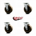 thumbnail image 2 of 4 Inch High Temp Phenolic Wheel Swivel Caster Set with Bronze Bearings SCC, 2 of 2
