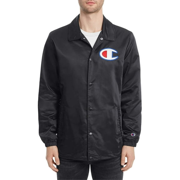 Champion Men's Coaches Jacket Black Size 2X Lightweight 2X, Black