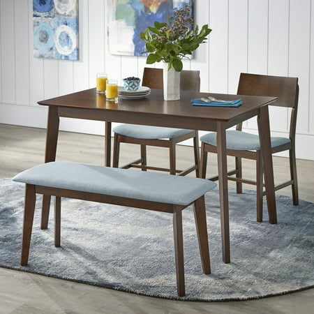 TMS Tiara 4 Piece Mid Century Dining Set with Bench, Multiple (Best Corner Bench Dining Set)