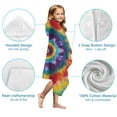 thumbnail image 7 of Colorful Rainbow Tie Dye Spiral Pattern Hooded Bath Towel，50"x30" for Ages 3 To 12 Kids, Quick Dry Lightweight Soft Microfiber Hood Beach Towel Cover Up for Kids, 7 of 7