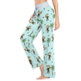 thumbnail image 2 of ALAZA Funny Monkey and Tree Palm Women's Comfy Pajama Pants Sleepwear Wide Leg Drawstring Bottoms XS, 2 of 7