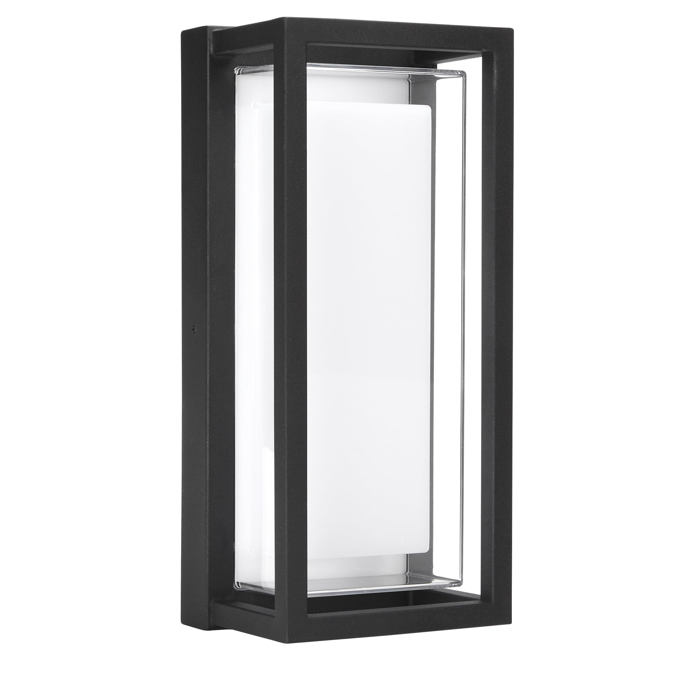 Maxxima LED Outdoor Wall Light, Black, Modern Porch Light, 1800 Lumens, 5 CCT 2700K-5000K