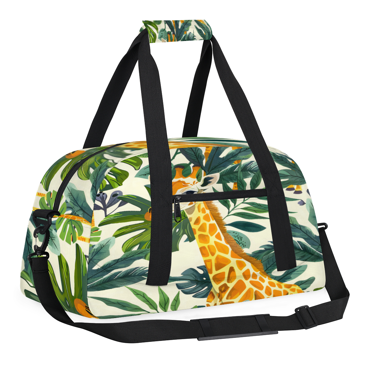 Herdesigns Sports Duffle Bags Travel Duffle Bag Gym Bag Jungle Giraffe Weekender Travel Bag Waterproof Overnight Bag Carry On Travel Tote Bag Dance Bags