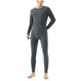 thumbnail image 3 of Sentmoon Tenues pour Femmes Ensembles 2 Pcs Hommes Décontracté Polaire Thermique Épaissie Base Thermique Manches Longues Col Rond Haut et Bas Ensemble Automne et Hiver pour Temps Froid et Usage Quotidien Gris TTTG, 3 of 7