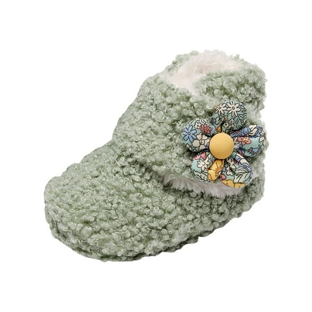 

JDEFEG Girls Size 3 Snow Boots Boots Shoes Walkers Warm Soft First Plush Girls Snow Baby Cotton Boys Baby Shoes Size 8 Toddler Boots Plush Green 2