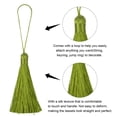 thumbnail image 3 of Unique Bargains 6.5' Silky Bookmark Tassels with Loop for DIY Craft Accessory, 20Pack Army Green, 3 of 5
