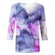 thumbnail image 5 of ICHUANYI Clearance Women's Fashion Easter Printed Loose T-shirt Mid-length 3/4 Sleeves Blouse Round Neck Casual Tops(Purple, XL) ICHUANYI WER2023081000853, 5 of 5