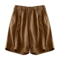 thumbnail image 3 of Women High Waist A-Line Shorts Loose Casual Summer Elastic Wide Leg BeachCoffeeXXXXL, 3 of 3