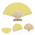 thumbnail image 3 of Unique Bargains Portable DIY 7-Inch Blank Folding Fan 1 Pc Light Yellow, 3 of 5