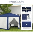 thumbnail image 6 of CoSoTower 13' X 11' Outdoor Party Tent, Hexagon Sun Shade Shelter Canopy with Protective Mesh Screen Sidewalls, Ropes & Stakes, Blue, 6 of 9