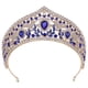 thumbnail image 4 of Tiara de corona para novia, diadema, corona de novia, tocados para fiestas, accesorios de fotografía Azul, 4 of 9