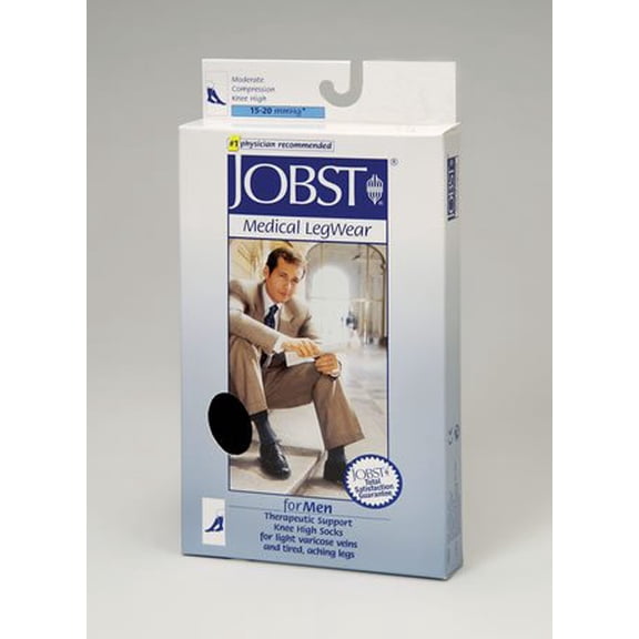 JOBST FOR MEN KNEE 15-20 CLOSED TOE BLACK LG
