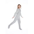 thumbnail image 2 of Big Feet Pajama Co. Gray Jersey Knit Adult Footie Footed Pajamas Sleeper, 2 of 4