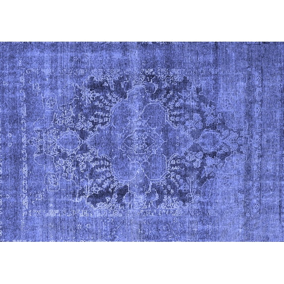 Ahgly Company Machine Washable Indoor Rectangle Persian Blue Traditional Area Rugs, 2' x 3'