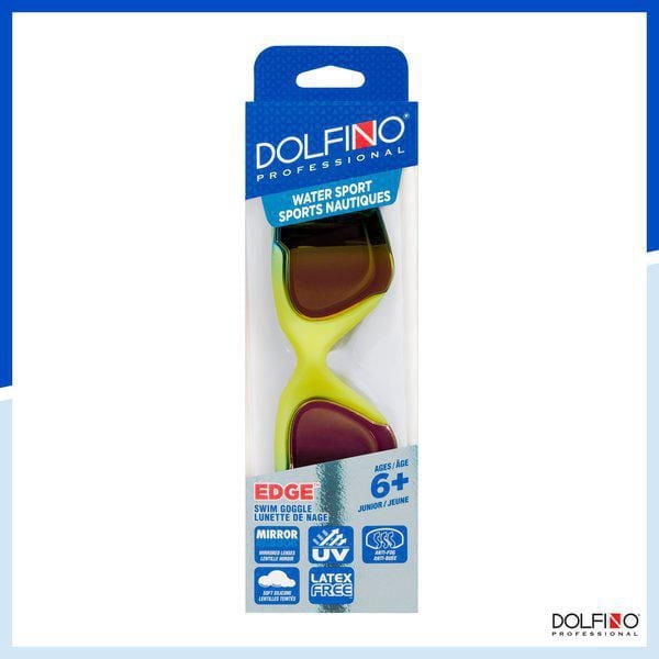 Lunettes de natation Dolfino Pro Edge Youth Watersport - Bleu / Jaune