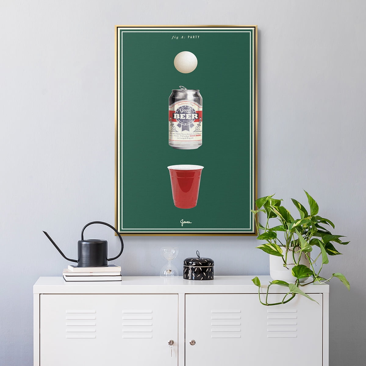 Fig. A: Party Framed Premium Gallery Wrapped Canvas - Ready to Hang
