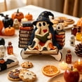 thumbnail image 6 of Aonerit 6X4In Ghost Reading Book Ornament, Wooden Halloween Figurine, Fall Harvest Tabletop Decor, Cute Farmhouse Desktop, Home Party Shelf, 6 of 6