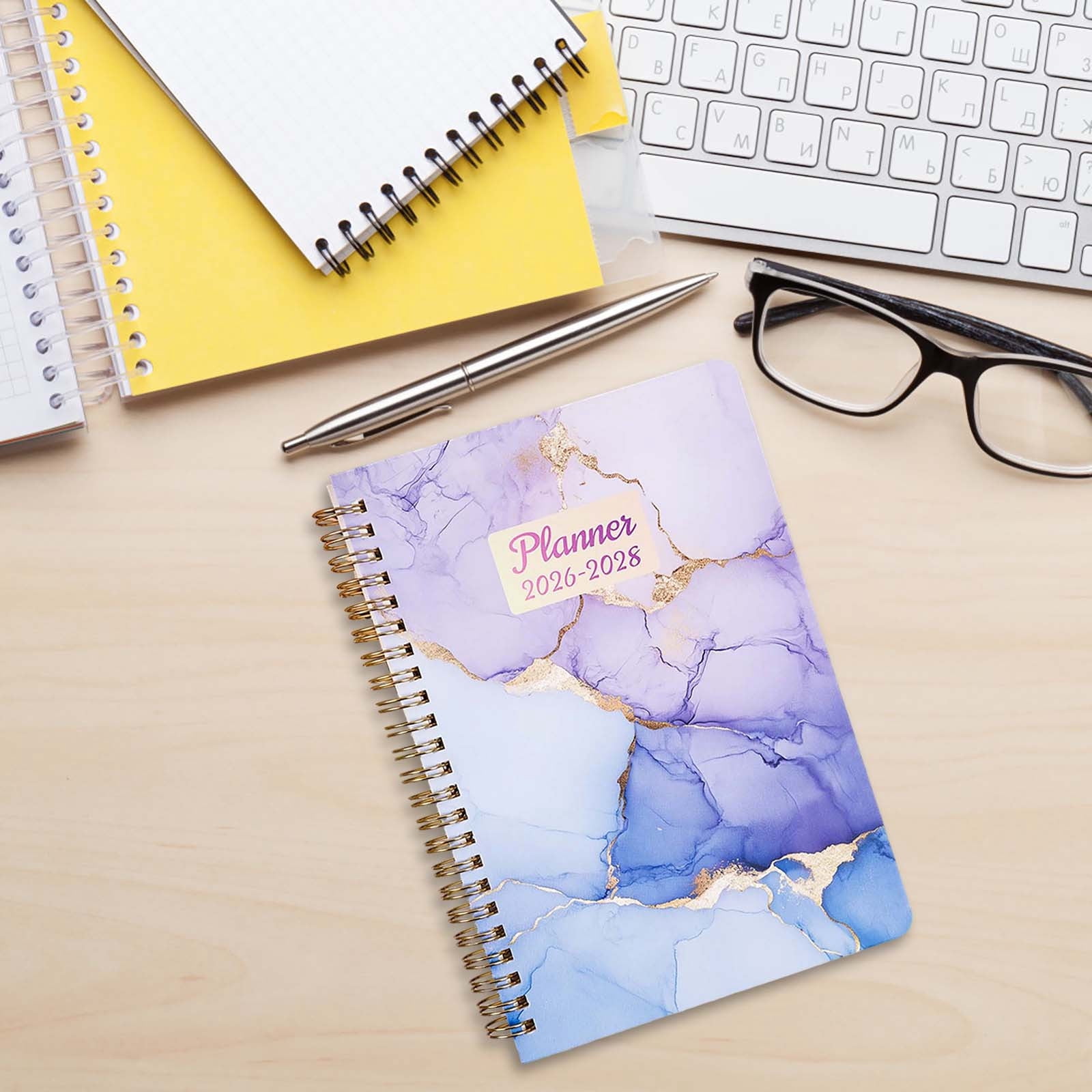 2026-2028 Planner Weekly Monthly Calendar Notebook 3 Yr Spiral Agenda for Goal Tracking Schedule Planning Office School Study Meeting Project Management Productivity Organizer Back to School Planner