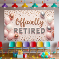 thumbnail image 7 of Decorative Design Officially Retired Banner Glitter Lettering Balloon Decoration Gold Stars Hanging Decor for Retirement Party Event Celebration Indoor Decoration, 7 of 7