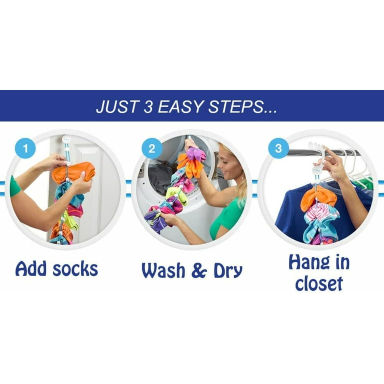 SockDock Sock Laundry Tool & Storage Hanger for Washing Drying & Storing  Paired Socks, Clips & Locks, No Sorting or Matching, Foldable Closet  Organizer Better Than Mesh Bag, 2-Pack (Blue/Yellow) – BigaMart