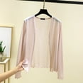 thumbnail image 3 of Women's Thin Long-Sleeved Cardigan with Border for Summer | Yubnlvae | Women's Thin Long Sleeved Cardigan for Women for Summer Short Styles (Pink | XL), 3 of 7
