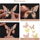 thumbnail image 5 of Xiao Hua Decoración de pared con mariposas, 48 piezas, 4 estilos, para cumpleaños, fiestas y tartas, extraíbles (doradas y rosadas), 5 of 5