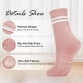 thumbnail image 6 of 5 Pairs Yoga Socks with Grips for Women Non Slip Striped Women's Long Socks for for Pilates, Pure Barre, Ballet, Dance, Barefoot Workout, 6 of 8