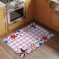 thumbnail image 3 of Rectangle Rug 2x3ft Area Rug, American Flag Star Area Rugs for Living Room Bedroom, Independence Day Pink Blue Checkered Floor Mat Non-Slip Non-Shedding Carpet Indoor Accent Rugs, 3 of 9