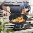 thumbnail image 2 of RUIE 12-Piece Pots and Pans Set, Ceramic Nonstick Cookware Set with Steamer and Utensils, Induction Compatible, Black, 2 of 7