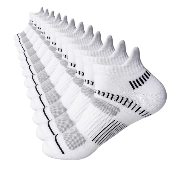 GIRACOA 12 Pairs Mens Running Socks, Ankle Socks Low Cut Cushioned Breathable Athletic Socks