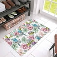 thumbnail image 3 of MKHERT Watercolor Flowers of Peony Rose Cactus and Blue Parrot Doormat Rug Home Decor Floor Mat Bath Mat 30x18 inch, 3 of 3