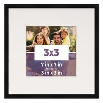 3x3 In Frame Black With White Picture Mat For 3x3 In Photo - Black 7x7 Frame To Display Print or