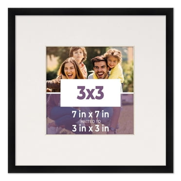 3x3 In Frame Black With White Picture Mat For 3x3 In Photo - Black 7x7 Frame To Display Print or