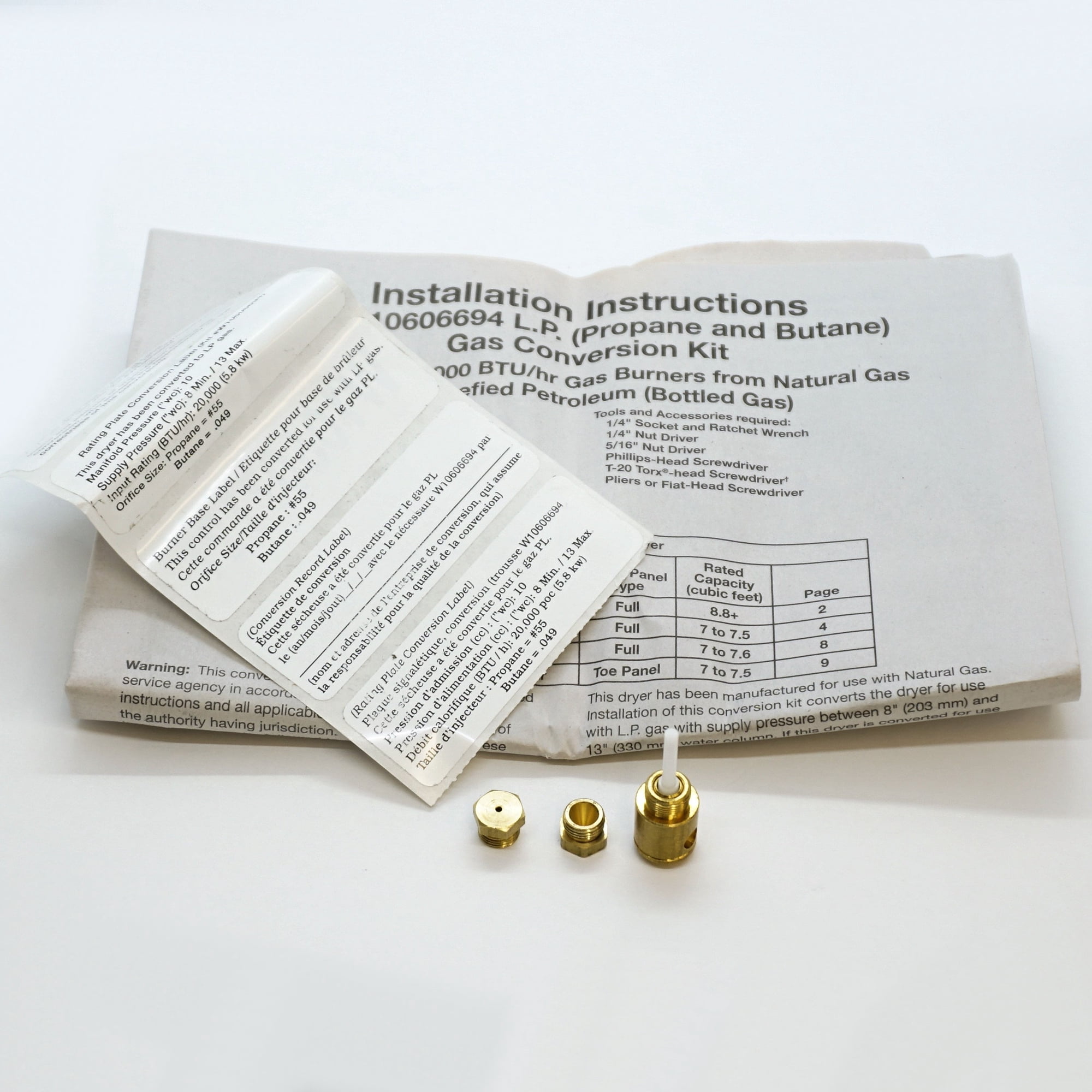 LP Gas Conversion Kit fits Whirlpool Range, AP5781887, PS8691743,  W10606694A - Walmart.com