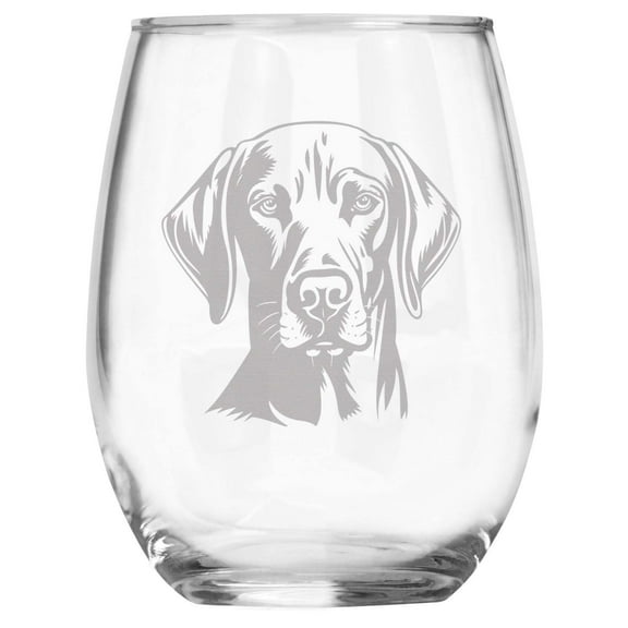 Weimaraner Breed Themed Engraved Stemless Wine Glass, Unique Pet Gift for Weim Mom/Dad, Dog Lover Gifts for Her/Him