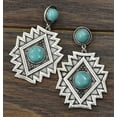 thumbnail image 5 of Nvzi Pendientes colgantes de estilo retro, nuevos y únicos, joyería étnica bohemia vintage (azul), 5 of 5