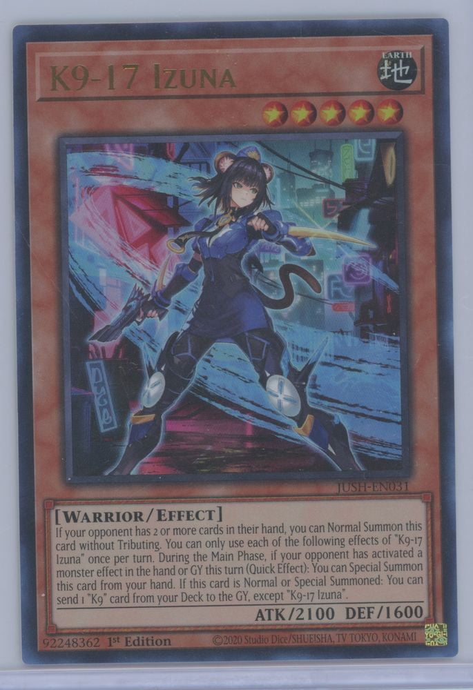 2020 Yu-Gi-Oh! Justice Hunters K9-17 Izuna 1st Edition #JUSH-EN031