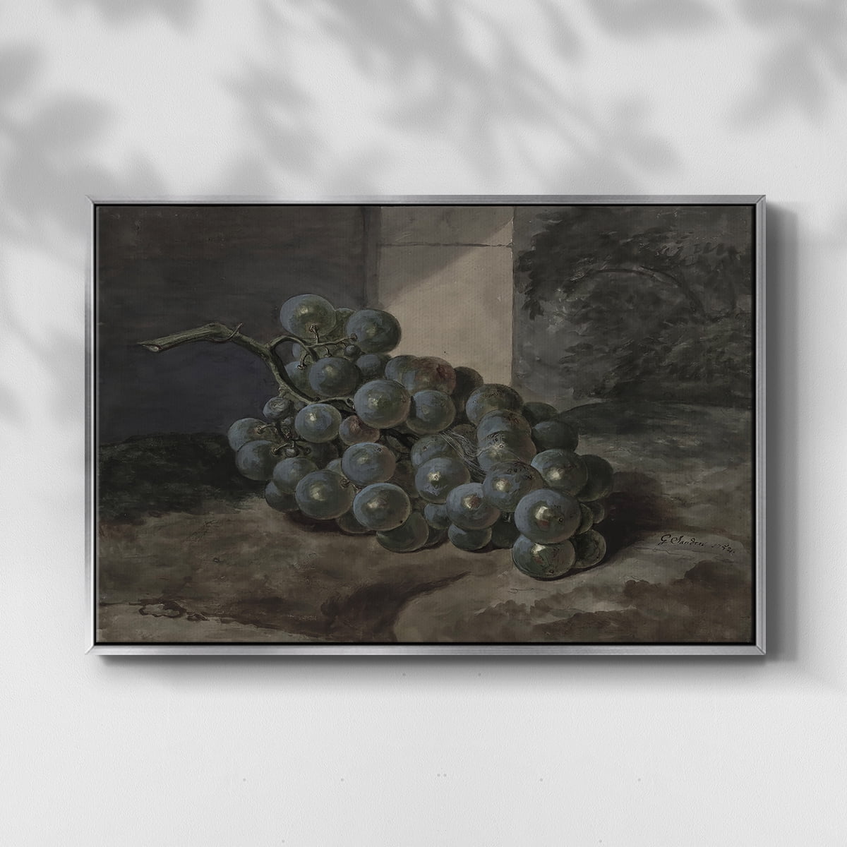 Vintage Botanical Print-XLIII By Wexford Home Framed in Silver Wood Gallery Wrapped Canvas 17 in. x 25 in.
