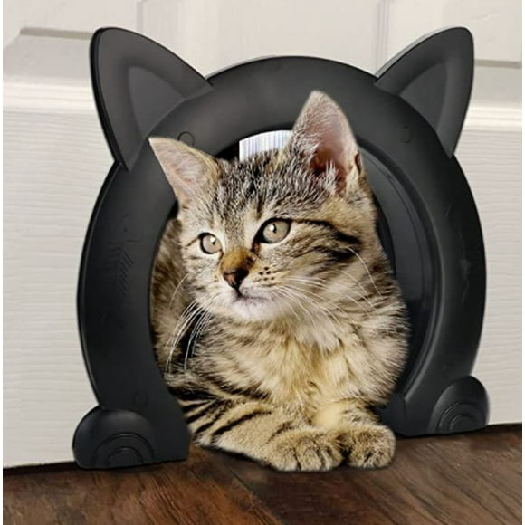 Cat Door for Interior Doors Freely In & Out Pet Door for Cat Kitties Kittens Durable Easy to Install