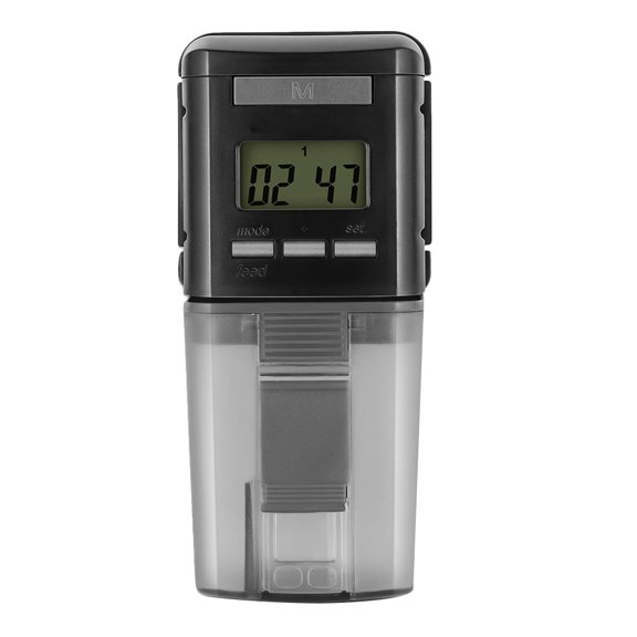 Toyandona 1Pc Electric Fish Feeder Automatic Food Dispenser for Fish Tank with Adjustable Feeding Times Black