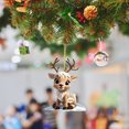 thumbnail image 5 of 9/6 Pcs Christmas Ornaments Cute Reindeer Xmas Tree Decorations Acrylic Winter Hanging Ornaments Cute Cartoon Deer Ornaments for Holiday Christmas Tree Hanging Party DIY Decoration, 5 of 9