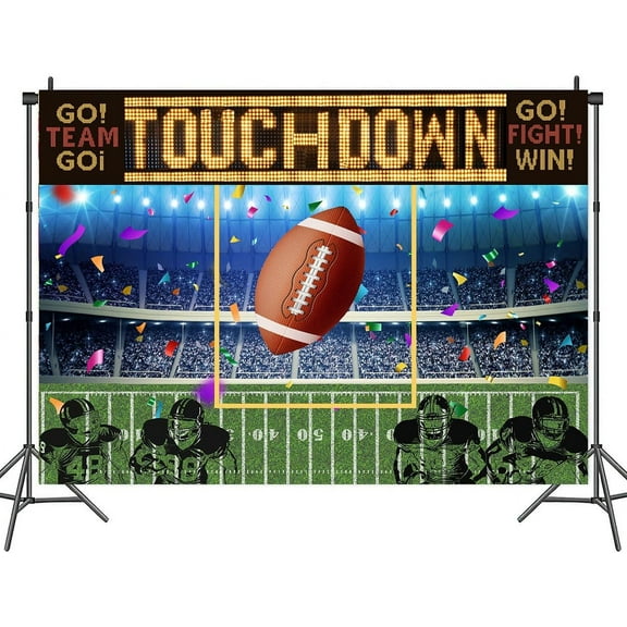 8 x 6 ft Football Backdrop Photography Rugby Party Background Touch Football Down Backdrop American Football Field Photo Banner Boys Kids Party Football Decoration Supplies