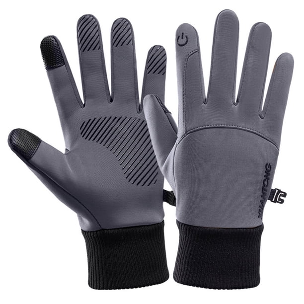 Fiudx Guantes Cálidos de Invierno, Compatibles con Pantalla Táctil, Agarre Antideslizante, Forro Polar Térmico, Imprescindibles para Deportes Al Aire Libre, para Correr, Esquiar y Escalar, Tallas M/L