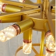 thumbnail image 6 of KPIBEST 8 Light Crystal Chandelier Antique Gold Semi Flush Mount Ceiling Light Fixture E14 Vintage Large Indoor Pendant Lighting, 6 of 11