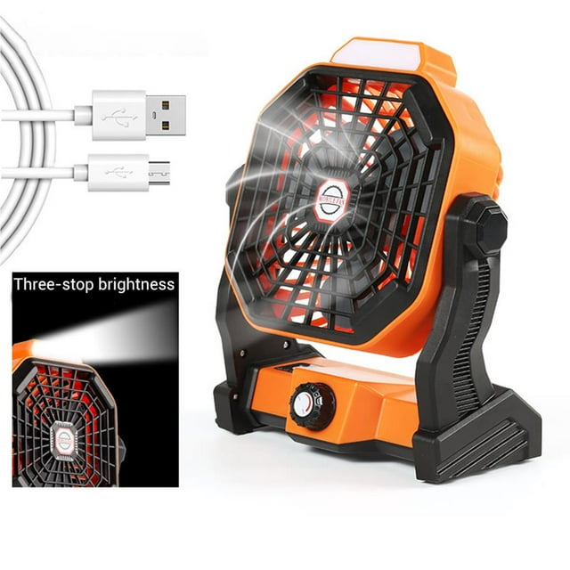 facefd Multifunctional Camping Fan LED Lantern Portable 5000mAh Rechargeable Fan for Desk for Outdoor Camping Home Office