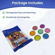 MR CHIPS ¾ inch Plastic Magnetic Bingo Chips with Metal Ring, 300 Chips, Assorted Colors, All Ages